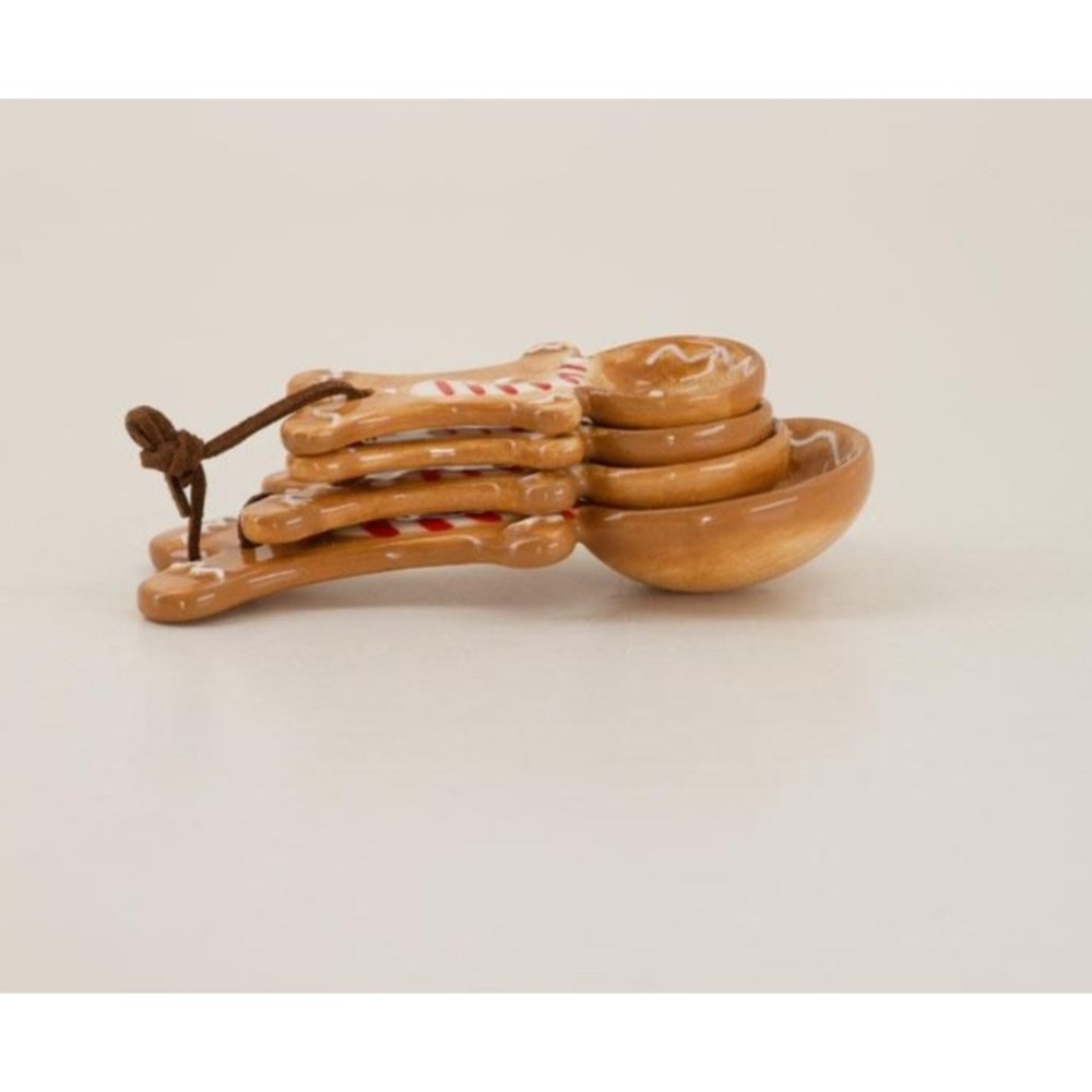 Cracker Barrel Gingerbread Men Measuring Spoon Set Stoneware Christmas Baking